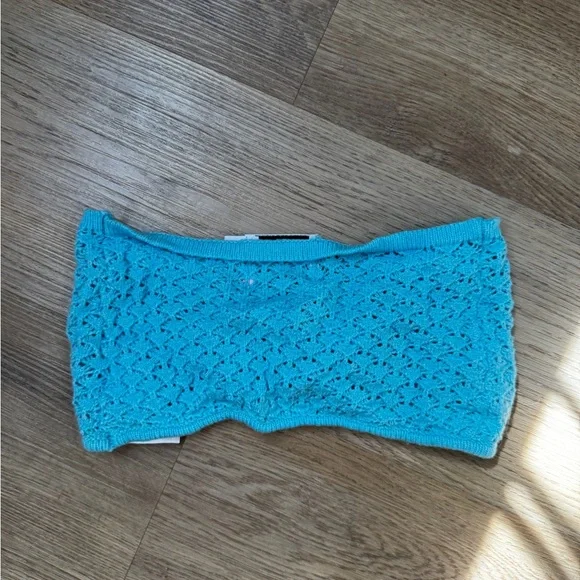 Hello Molly Moonlit Shores Strapless Crochet Top - Aqua - Picture 3 of 3